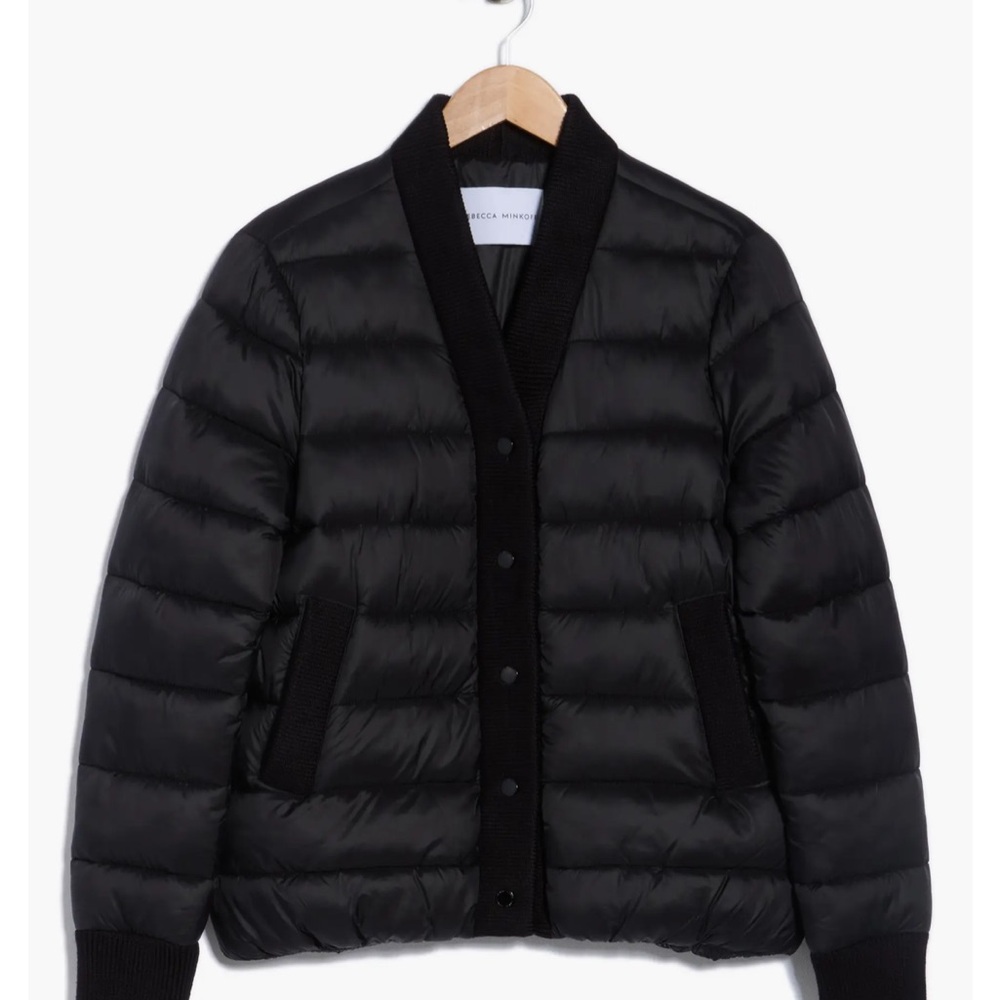Rebecca Minkoff Black Quilted Puffer Jacket M NWT - Picture 2 of 12